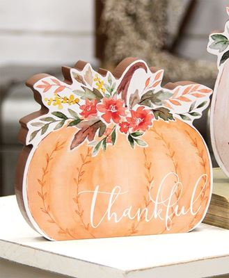 Picture of Thankful Chunky Watercolor Pumpkin Sitter