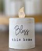 Picture of Bless This Home White Cement Timer Pillar