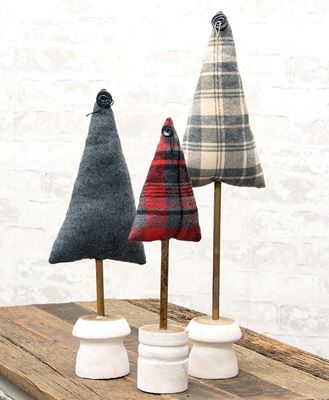 Picture of Gray Plaid Fabric Tree 20"