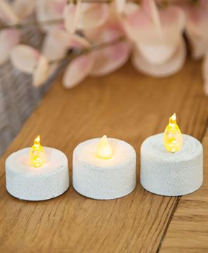 Picture of White Textured Mini Timer Tealight