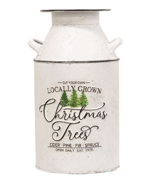 Picture of Locally Grown Christmas Trees Distressed Metal Milk Can