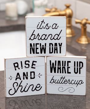 Picture of Good Morning Shiplap Block Sign, 3/Set