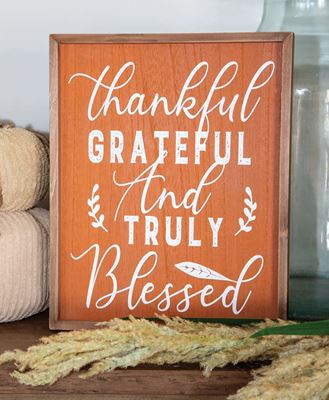 Col House Designs - Retail| Grateful Thankful Blessed Feed Sack Frame