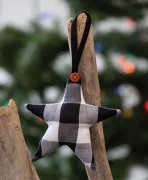 Picture of Black & White Buffalo Check Star Ornament
