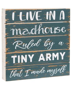 Picture of I Live In A Madhouse Wood Slat Box Sign