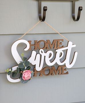 Picture of Home Sweet Home Cutout Floral Accent Hanging Sign