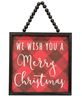 Picture of We Wish You a Merry Christmas Buffalo Check Beaded Sign