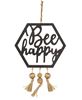 Picture of Bee Happy Hanging Wooden Cutout With Beaded Tassels
