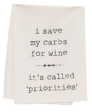 Picture of I Save My Carbs For Wine Dish Towel