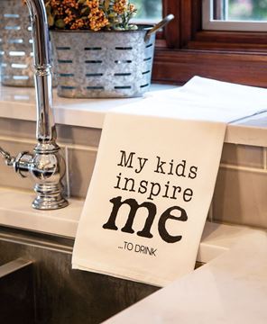 Picture of My Kids Inspire Me To Drink Dish Towel