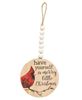 Picture of Christmas Cardinal Round Beaded Ornament, 2/Set