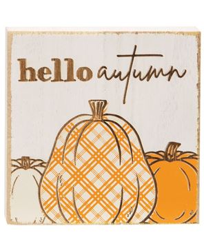 Picture of Hello Autumn Plaid Pumpkin Block, 2/Set