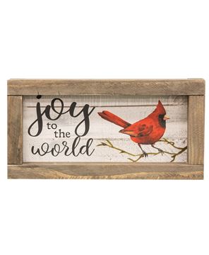 Picture of Joy to the World Cardinal Rustic Framed Sign, 2/Set