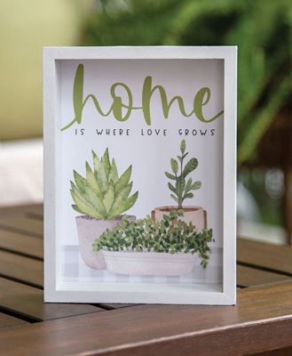 Picture of Home Is Where Love Grows Box Sign