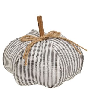 Picture of Ticking Stripe Stuffed Pumpkin, 8"