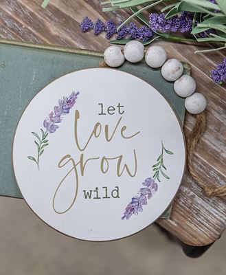Picture of Let Love Grow Wild Lavender Wood Ornament