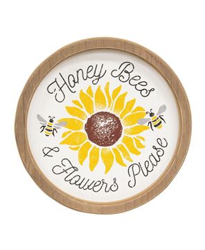 Picture of Honey Bees & Flowers Please Sunflower Circle Frame