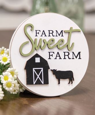 Picture of Farm Sweet Farm Round Easel Sign