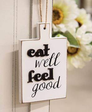 Picture of Distressed Eat Well Feel Good Cutting Board Ornament