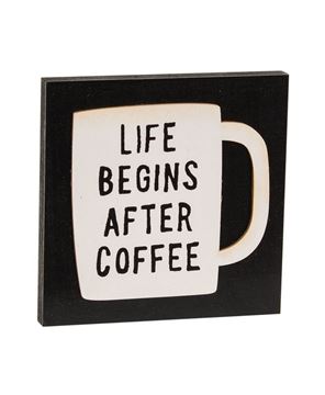 Picture of Life Begins After Coffee Square Block