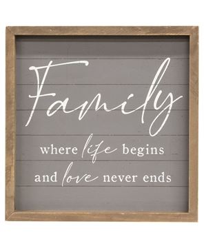 Picture of Family Slat-Look Framed Sign