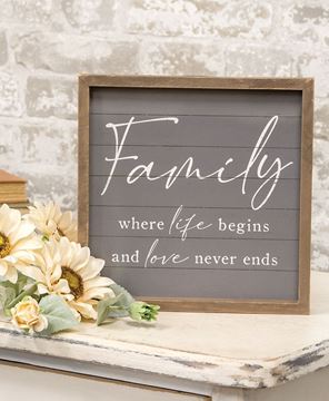 Picture of Family Slat-Look Framed Sign