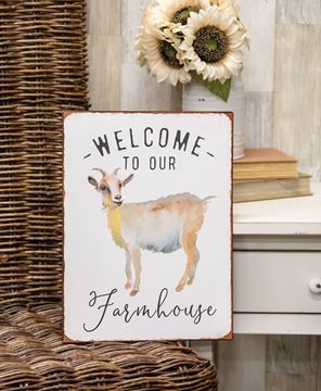 Picture of Welcome To Our Farmhouse Distressed Metal Sign