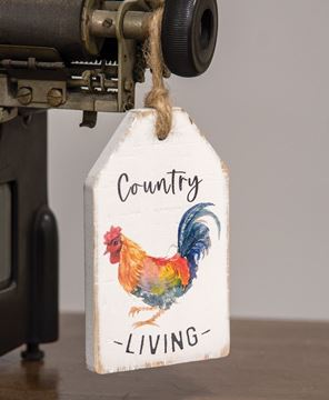 Picture of Country Living Rooster Wood Tag