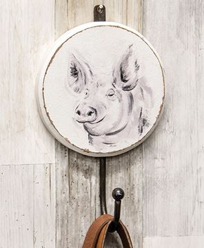 Picture of Wooden Farmhouse Pig Wall Hook