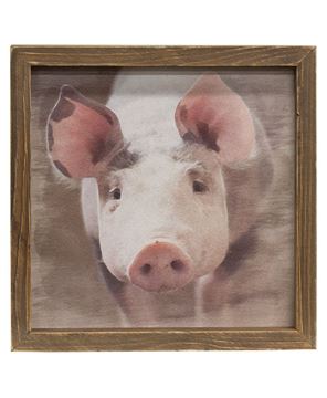Picture of Pig Portrait Framed Print, Wood Frame