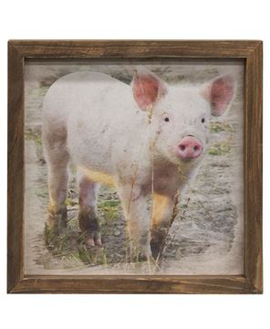 Picture of Pasture Pig Framed Print, Wood Frame
