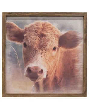 Picture of Cow Portrait Framed Print, Wood Frame