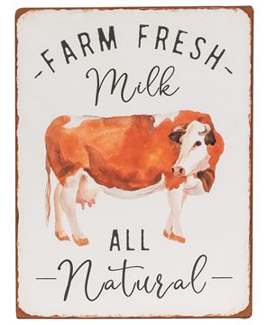 Picture of Farm Fresh Milk All Natural Distressed Metal Sign
