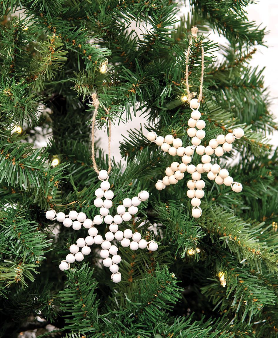 Green decorative wooden bead garland, Christmas tree garland