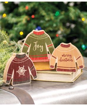 Picture of Christmas Sweater Chunky Sitter, 3/Set