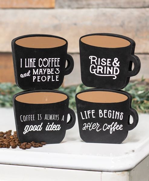 Picture of Coffee Freestanding Mug Sign, 4/Set
