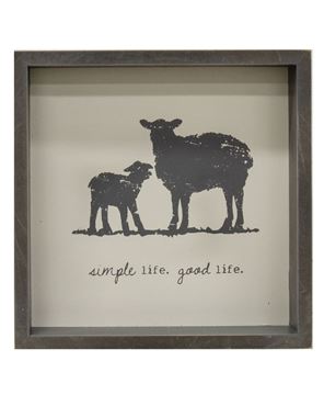 Picture of Simple Life Animal Farm Shadowbox Sign, 3/Set