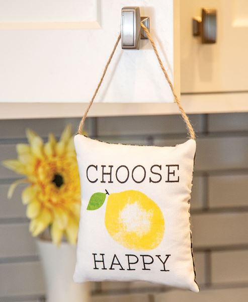 Picture of Choose Happy Lemon Pillow Ornament