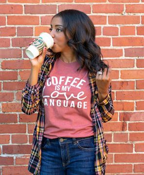 Picture of Coffee Is My Love Language T-Shirt, Heather Clay