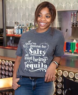 Picture of If You're Gonna Be Salty Bring Tequila T-Shirt, Heather Dark Gray