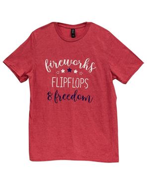 Picture of Fireworks Flipflops Freedom T-Shirt, Heather Red