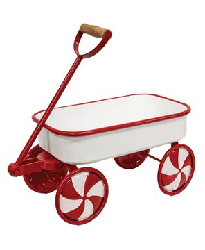 Picture of Candy Cane Metal Wagon
