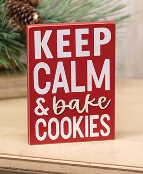 Picture of Keep Calm & Bake Cookies Block Sign
