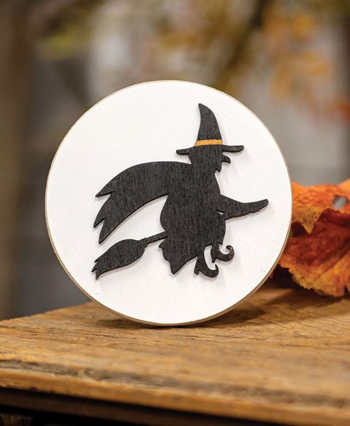 Picture of Witch Silhouette Circle Easel Sign