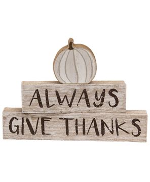 Picture of Always Give Thanks Pumpkin Blocks, 3/Set