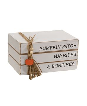 Picture of Pumpkin Patch Stacked Wooden Books