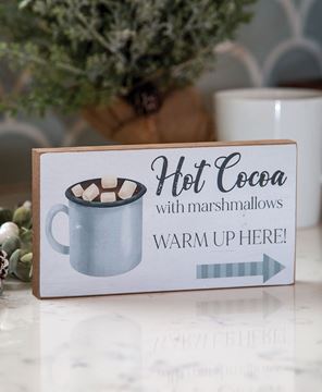 Picture of Hot Cocoa With Marshmallows Block Sign