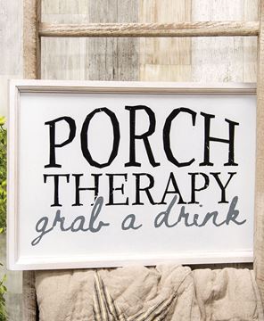 Picture of Porch Therapy White Framed Sign