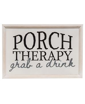 Picture of Porch Therapy White Framed Sign