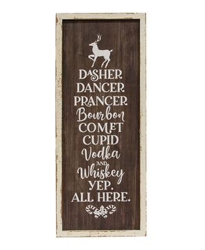 Picture of Dasher Dancer Prancer Bourbon Wood Sign